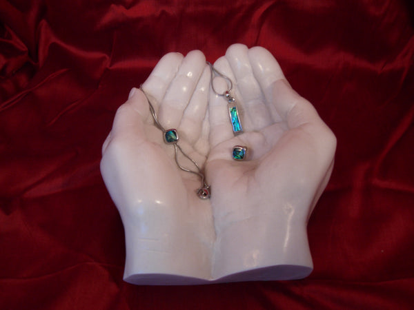 Large open hands in Powdered marble, soap dish, Jewellery holder, Unusual gift. Artisan made.
